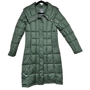 SPIEWAK WHITE DUCK DOWN DRAWSTRING WAIST PUFFER COAT GREEN SIZE‎ S
